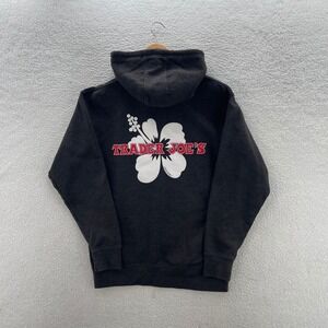 Trader Joes Hoodie Mens Medium Gray Grocery Store Employee Sweatshirt Sweater